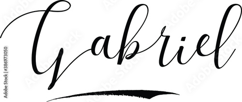 Gabriel-Male Name Cursive Calligraphy on White Background photo