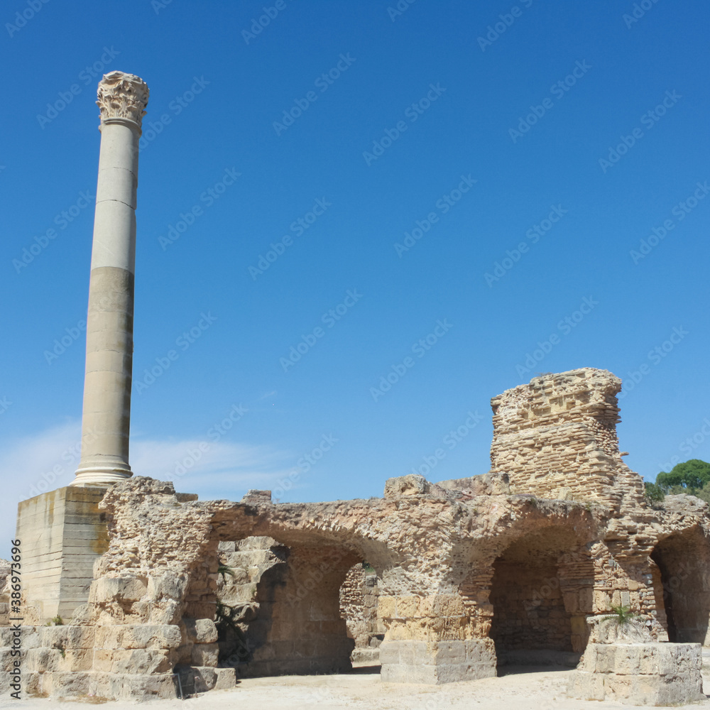 The ruins of the baths of Antonius Pius in Carthage