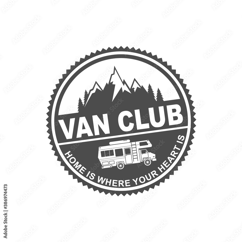 Fototapeta premium Vector logo, badge, symbol, icon template design with Adventure Theme 