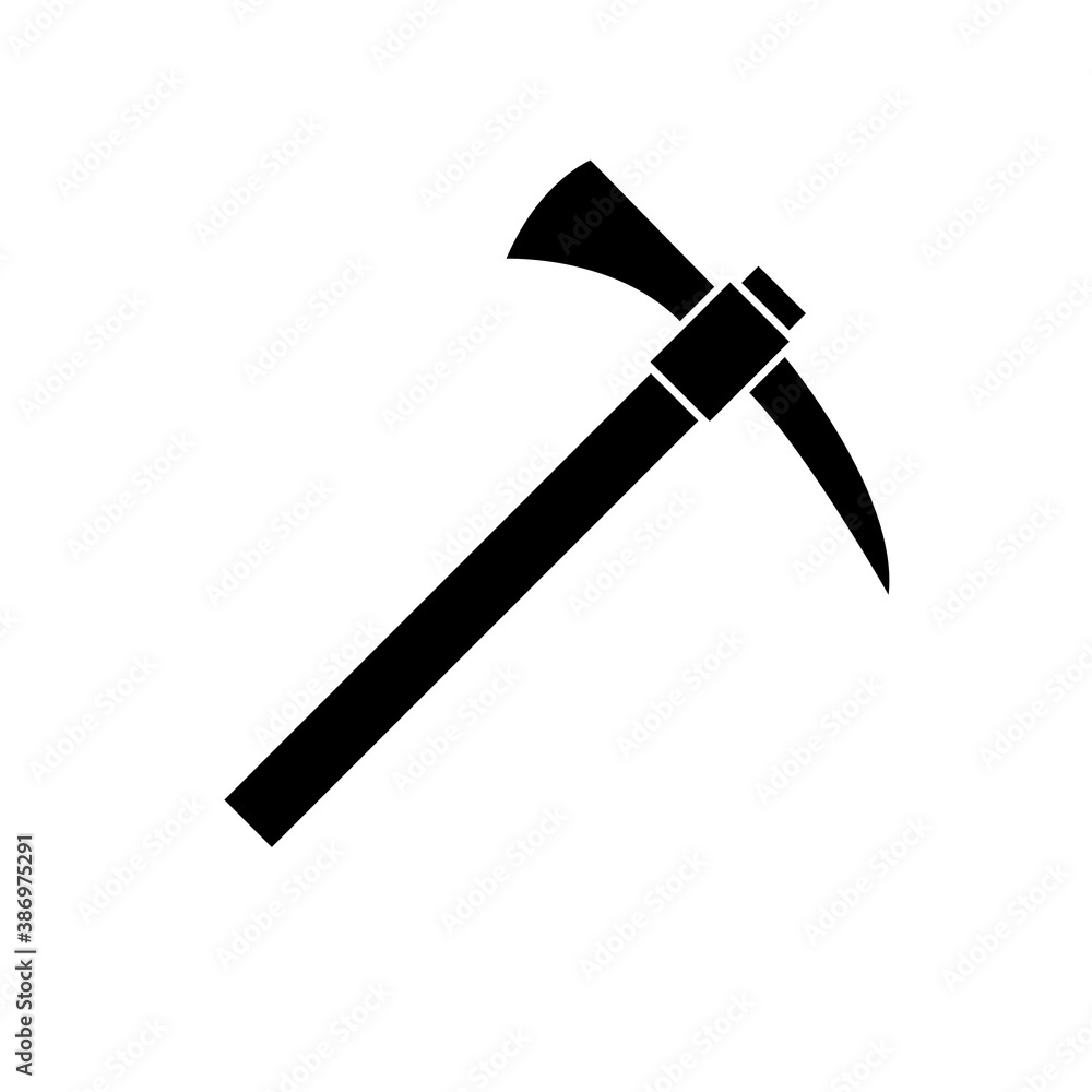 Pickaxe icon, logo isolated on white background Pickaxe icon, logo isolated on white background