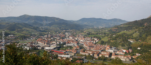 panoramica de Azpeitia  pueblo del Gipuzkoa en el Pais Vasco  Spain 