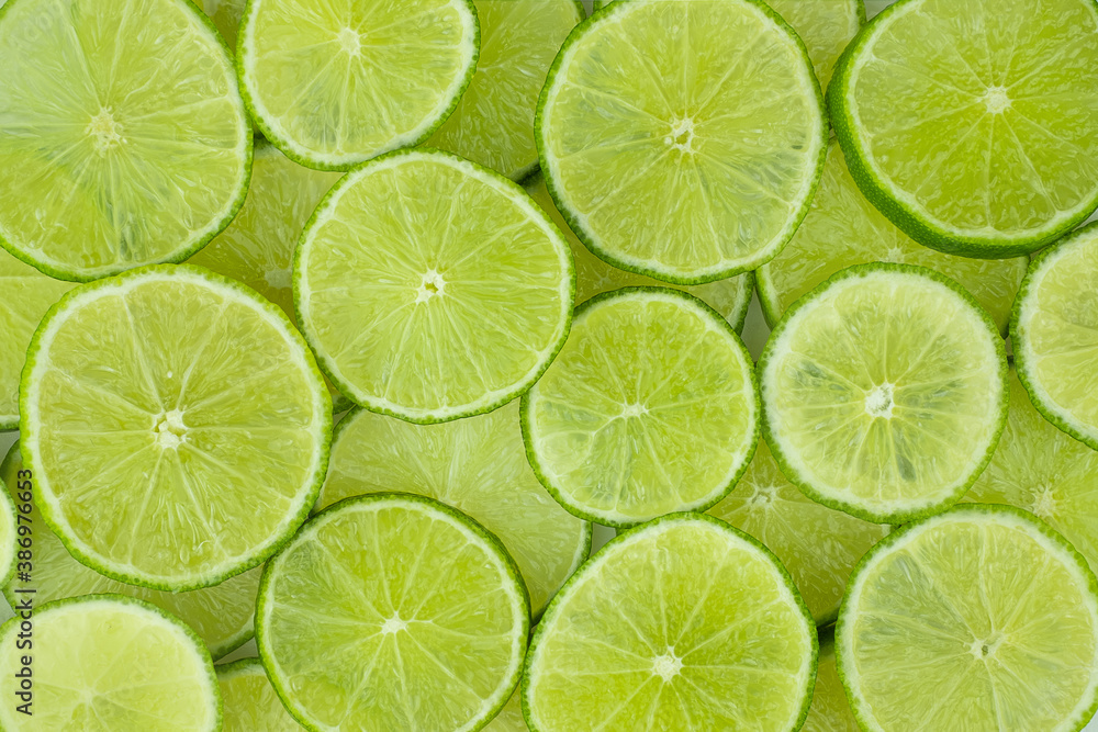 Tip view of stacked lime slices