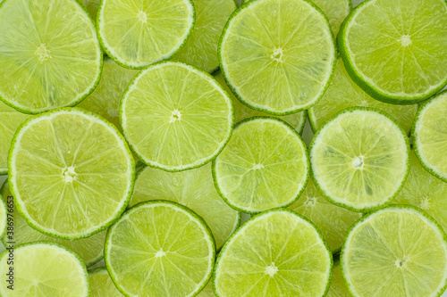 Tip view of stacked lime slices