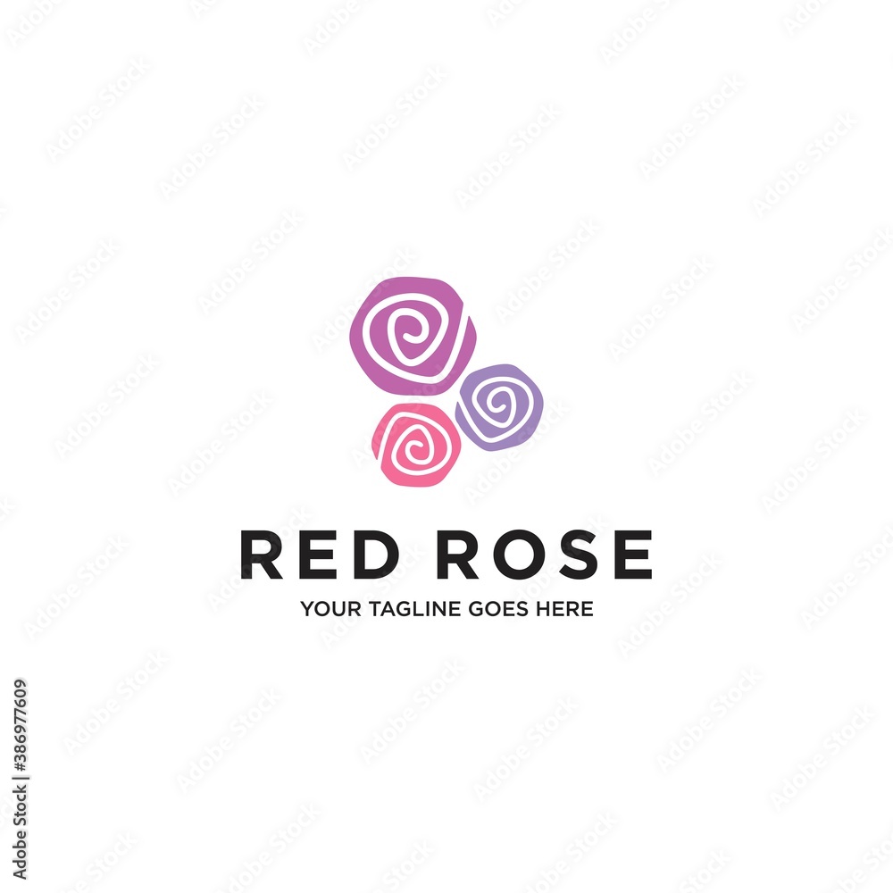 Rose vector icon flower vector icon illustration design template