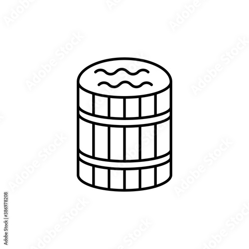 sauna barrel icon element of bathhouse icon for mobile concept and web apps. Thin line sauna barrel icon can be used for web and mobile. Premium icon on white background