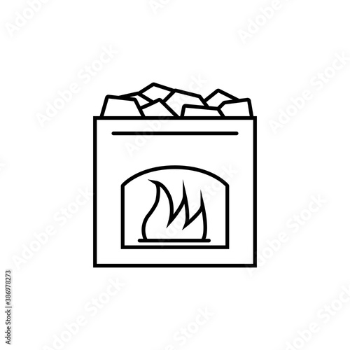 suana heater icon element of bathhouse icon for mobile concept and web apps. Thin line suana heater icon can be used for web and mobile. Premium icon on white background