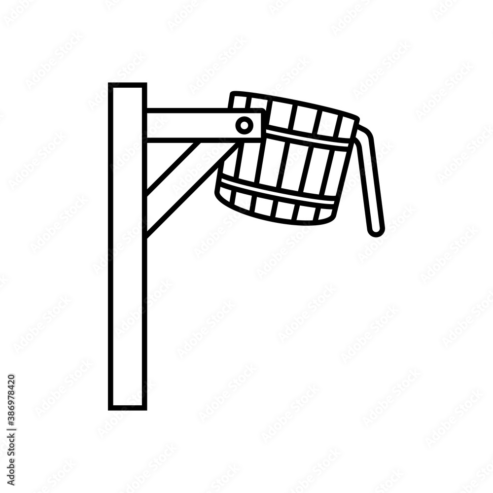 bucket with water icon element of bathhouse icon for mobile concept and web apps. Thin line bucket with water icon can be used for web and mobile. Premium icon on white background bucket with water icon element of bathhouse icon for mobile concept and web apps. Thin line bucket with water icon can be used for web and mobile. Premium icon on white background