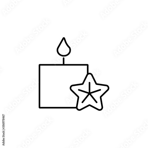 scented candle icon element of bathhouse icon for mobile concept and web apps. Thin line scented candle icon can be used for web and mobile. Premium icon on white background