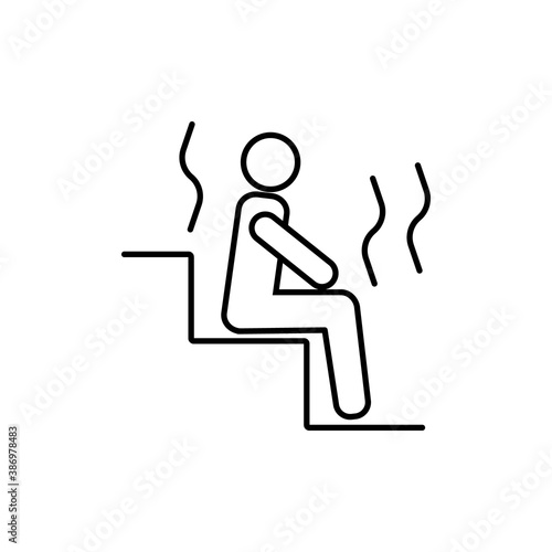 sauna icon element of bathhouse icon for mobile concept and web apps. Thin line sauna icon can be used for web and mobile. Premium icon on white background