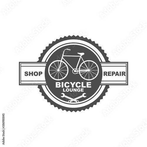 Vector logo, badge, symbol, icon template design for Bicycle Club or Bicycle Shop
 photo