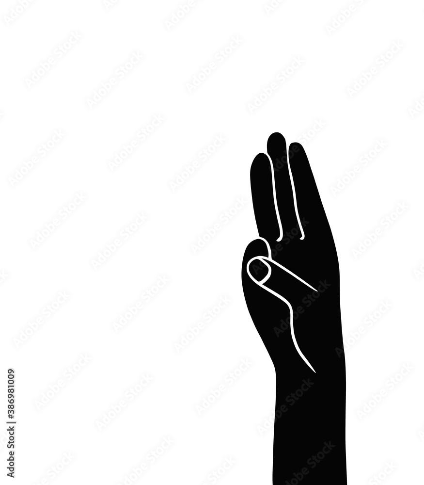 ilustration black, Raise three fingers ilustration black, Raise three fingers