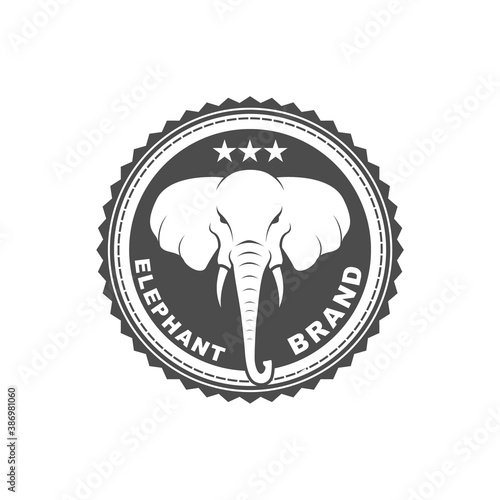 Vector logo, badge, symbol, icon template design with Elephant Theme
