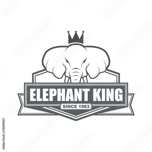 Vector logo, badge, symbol, icon template design with Elephant Theme
