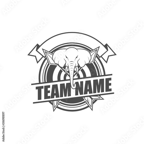 Vector logo, badge, symbol, icon template design with Elephant Theme
