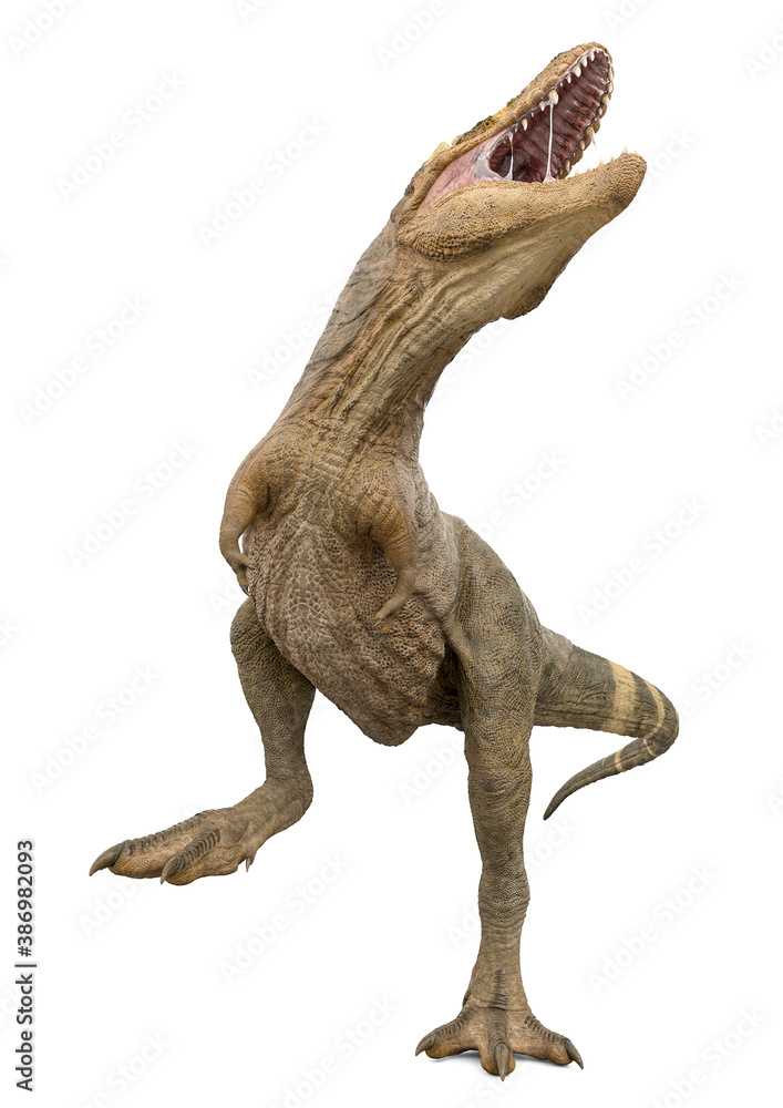 tyrannosaurus rex is standing up - obrazy, fototapety, plakaty 