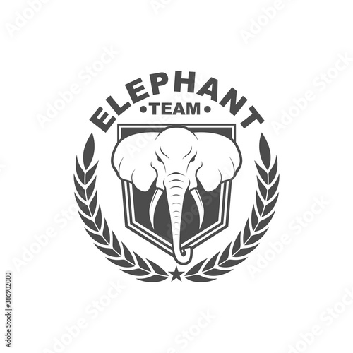 Fototapeta Naklejka Na Ścianę i Meble -  Vector logo, badge, symbol, icon template design with Elephant Theme
