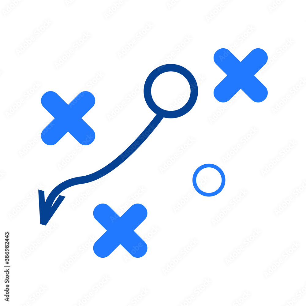 Obraz premium Strategic plan with X's and O's on white background EPS Vector strategy, teamwork