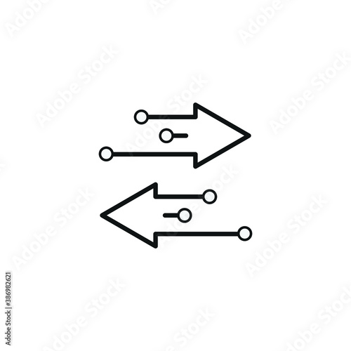 Business analysis, transfer web line icon, outline isolated on white background EPS Vector 