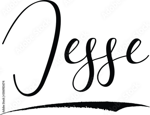 Jesse -Male Name Cursive Calligraphy on White Background photo