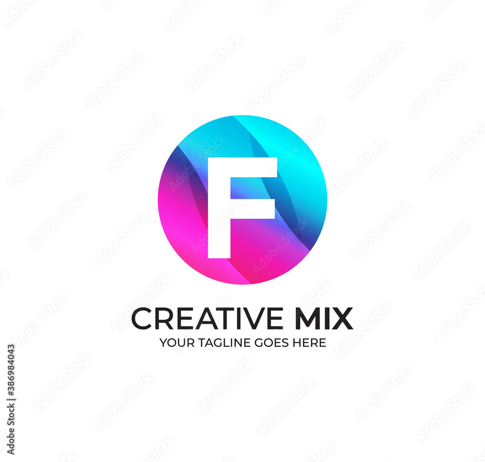 F Alphabet Colorfull Logo Design Concept F Alphabet Colorfull Logo Design Concept