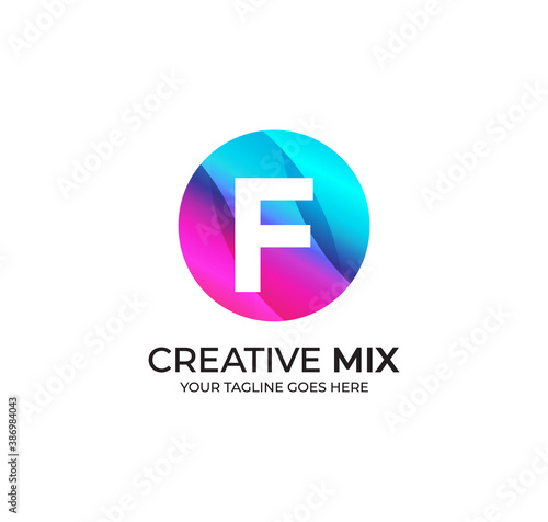 Free Download F Alphabet Colorfull Logo Design Concept - GFXLoad