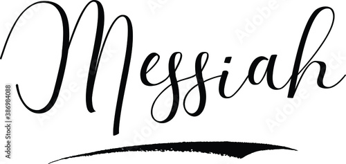 Messiah-Male Name Cursive Calligraphy on White Background