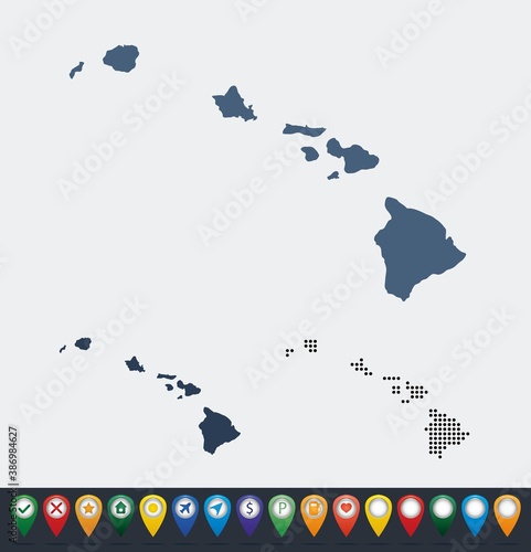 Set maps of Hawaii state