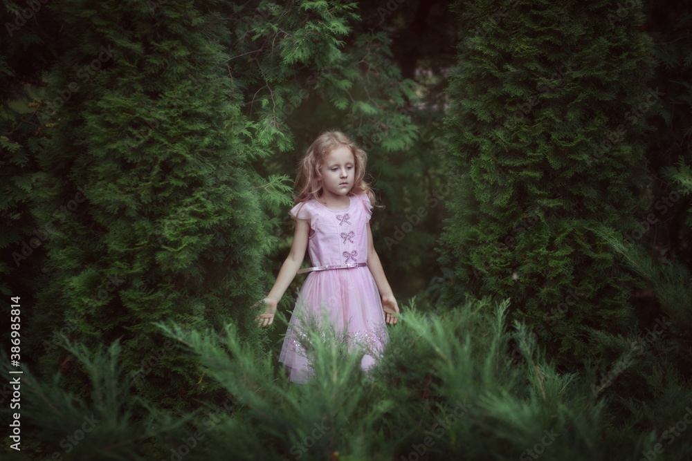 Sweet girl in the fairy forest. Sweet girl in the fairy forest.