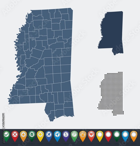 Set maps of Mississippi state