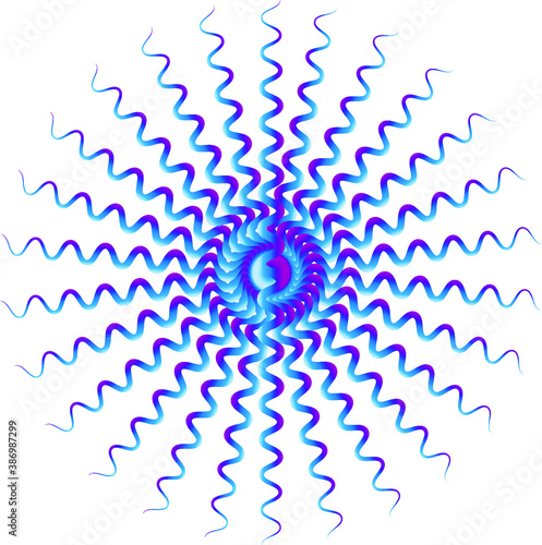 Abstract curved colorful shape, background