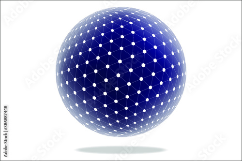 Abstract round colorful shape of tesseract