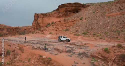 Off-roading Vehicle Driving in the Beautiful Deserts  photo