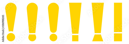 Set of yellow exclamation mark