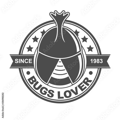 Vector logo, badge, symbol, icon template design with Beetle Theme
