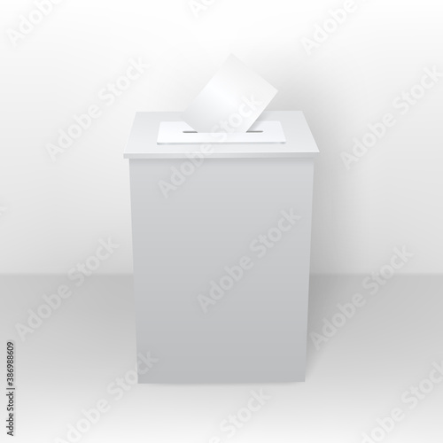 Ballot box with a piece of paper