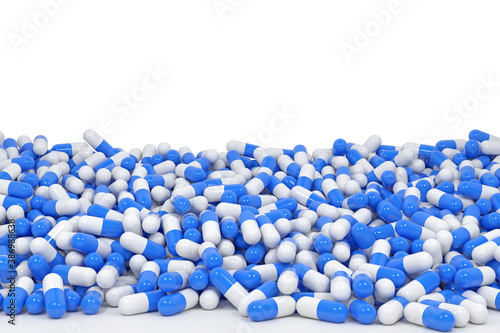 3d Colorful Capsules Array on White
