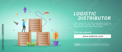 Banner logistic distribution, receiving goods transportation and storage services. Banners for promotional media