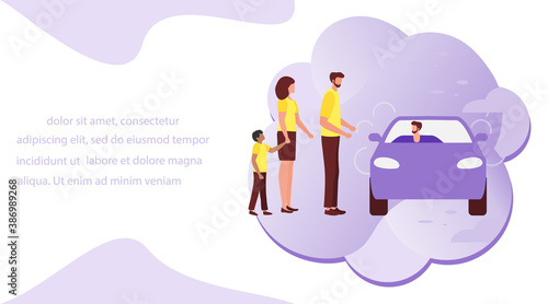 People car Taxi service City transportation Vector