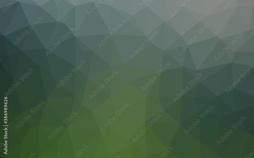 Light Green vector shining triangular pattern.