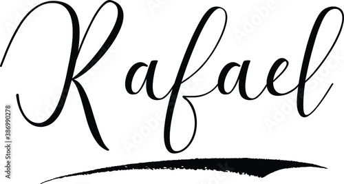  Rafael -Male Name Cursive Calligraphy on White Background photo