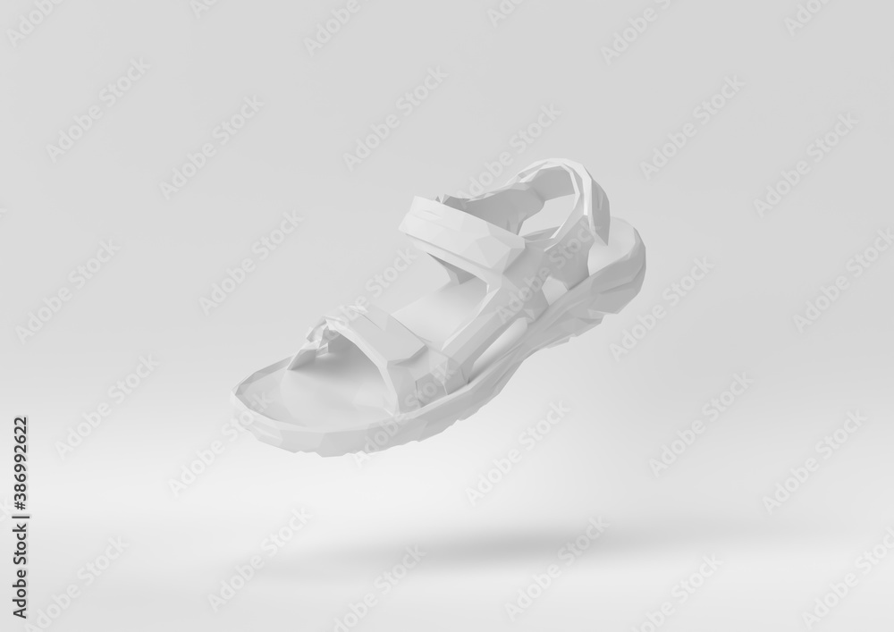 Creative minimal paper idea. Concept white shoe with white background. 3d render, 3d illustration. Creative minimal paper idea. Concept white shoe with white background. 3d render, 3d illustration.