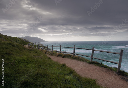 A Coru  a  coast of Spain during a rain 