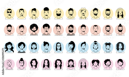 group of diversity people characters