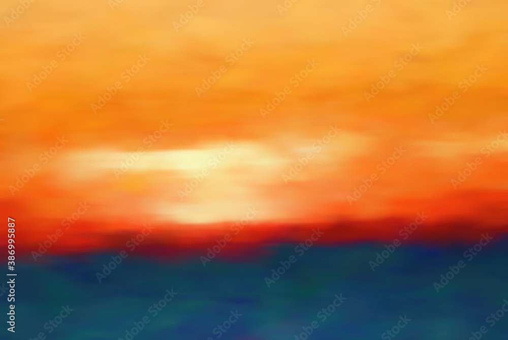 Digital Art Abstract of Sunrise at the Beach