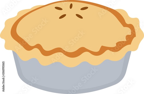 Vector emoticon illustration of a pie 