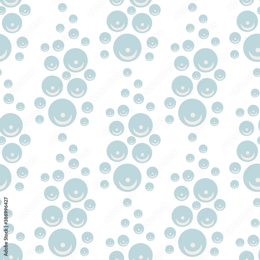 Beautiful seamless pattern with sea water droplets on a white background. Sea spray in flat style. Cartoon wildlife for web pages.
Stock vector illustration for decor and design, textiles,
wallpaper