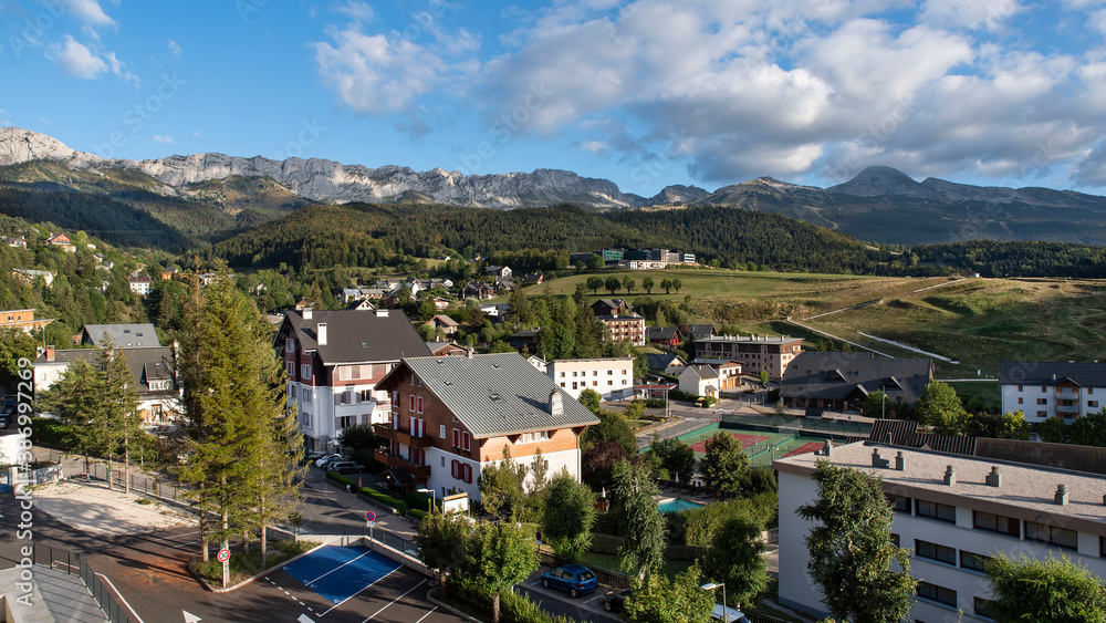 Panorama of the village of Villard de Lans in the Alps in France Panorama of the village of Villard de Lans in the Alps in France