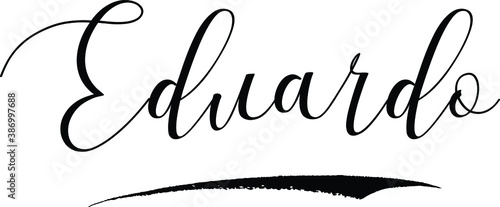  Eduardo -Male Name Cursive Calligraphy on White Background photo