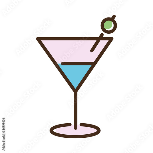 fresh cocktail drink line and fill style icon