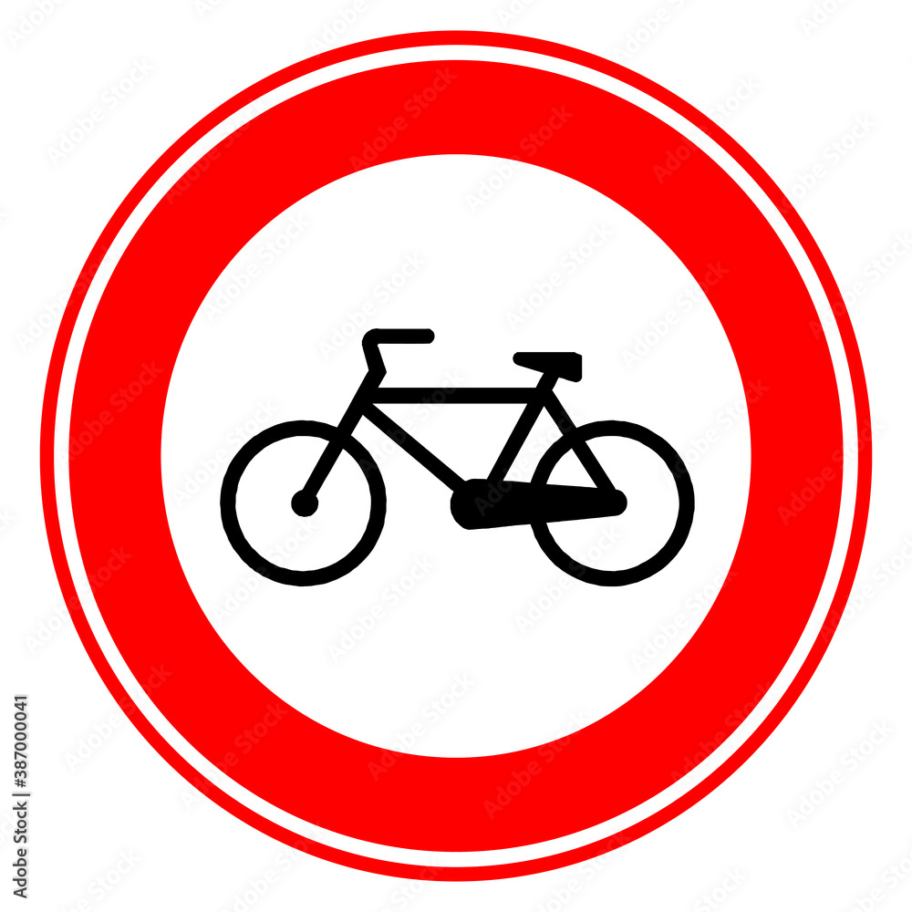 Traffic, road sign. bicycles can not enter. no bike sign Traffic, road sign. bicycles can not enter. no bike sign